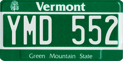 VT license plate YMD552
