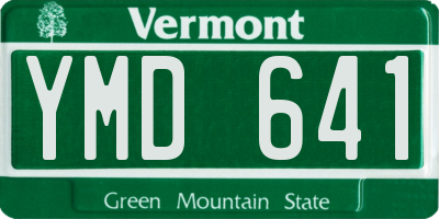 VT license plate YMD641