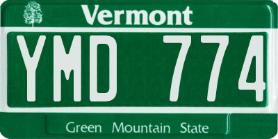 VT license plate YMD774
