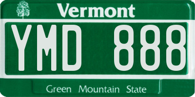 VT license plate YMD888