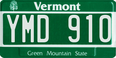 VT license plate YMD910