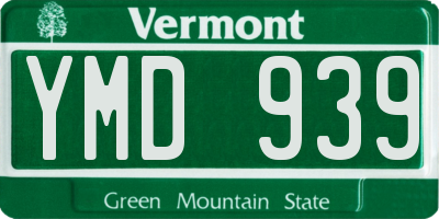 VT license plate YMD939