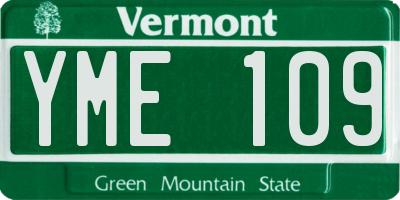 VT license plate YME109