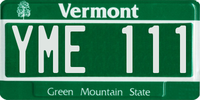 VT license plate YME111
