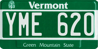 VT license plate YME620