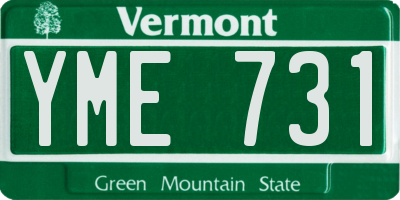 VT license plate YME731