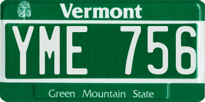 VT license plate YME756