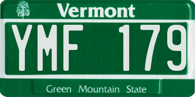 VT license plate YMF179