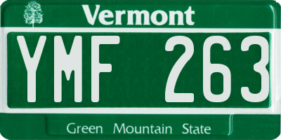 VT license plate YMF263