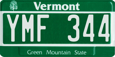 VT license plate YMF344