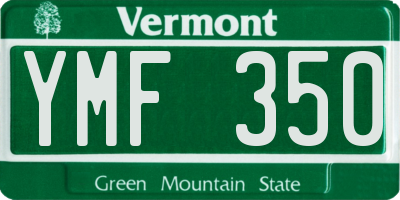 VT license plate YMF350