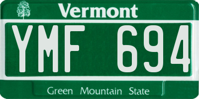 VT license plate YMF694