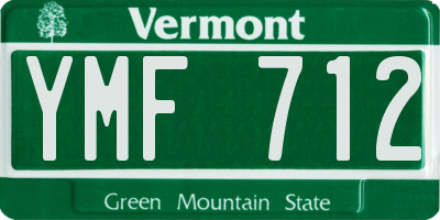 VT license plate YMF712