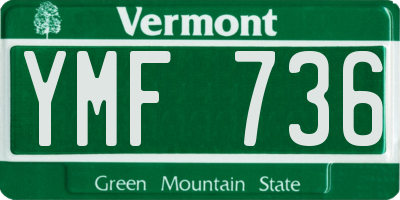VT license plate YMF736