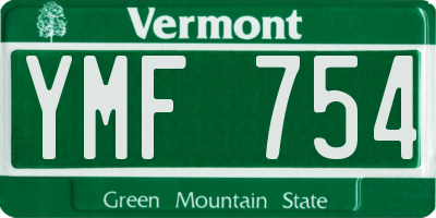 VT license plate YMF754