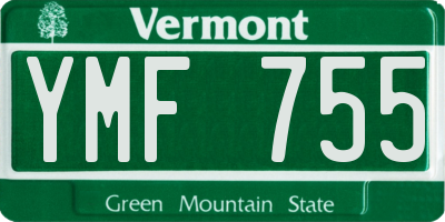 VT license plate YMF755