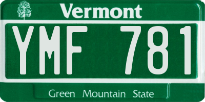 VT license plate YMF781