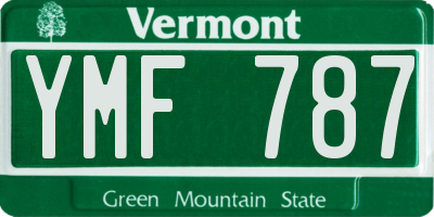 VT license plate YMF787
