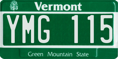 VT license plate YMG115