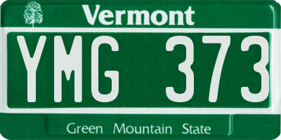 VT license plate YMG373
