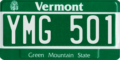 VT license plate YMG501