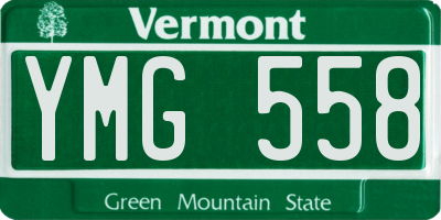 VT license plate YMG558