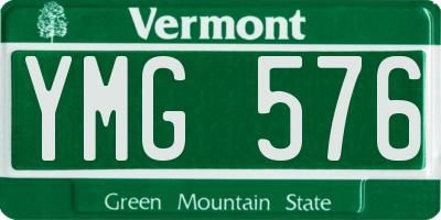VT license plate YMG576