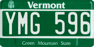 VT license plate YMG596