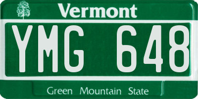 VT license plate YMG648