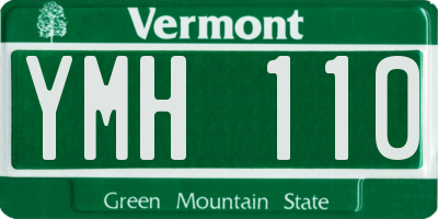VT license plate YMH110