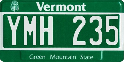 VT license plate YMH235