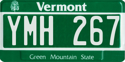 VT license plate YMH267