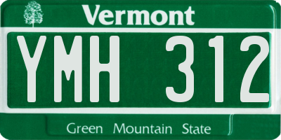 VT license plate YMH312