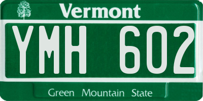 VT license plate YMH602