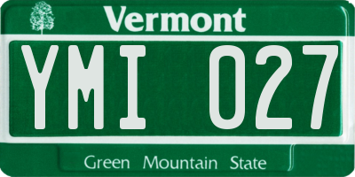 VT license plate YMI027