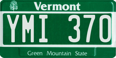 VT license plate YMI370