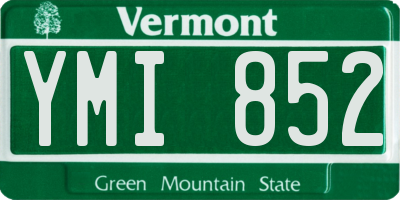 VT license plate YMI852