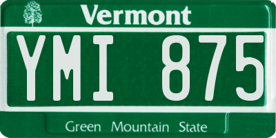 VT license plate YMI875