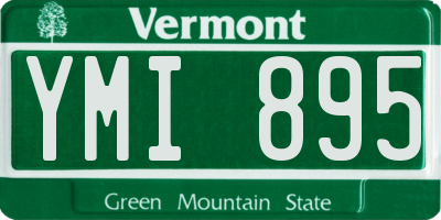 VT license plate YMI895