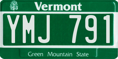 VT license plate YMJ791
