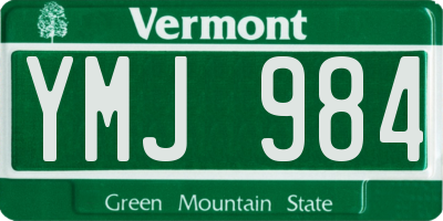 VT license plate YMJ984