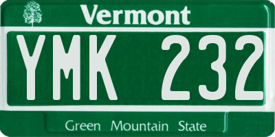 VT license plate YMK232