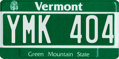 VT license plate YMK404