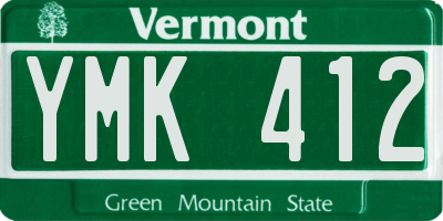 VT license plate YMK412