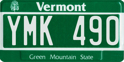 VT license plate YMK490