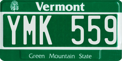 VT license plate YMK559