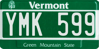 VT license plate YMK599