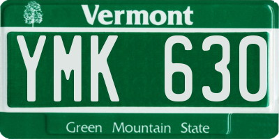 VT license plate YMK630