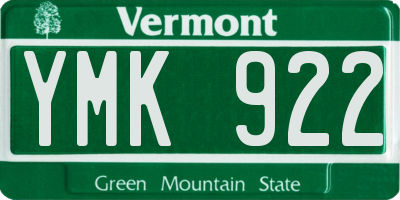 VT license plate YMK922