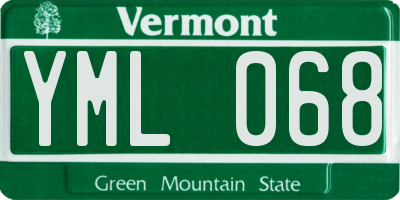VT license plate YML068